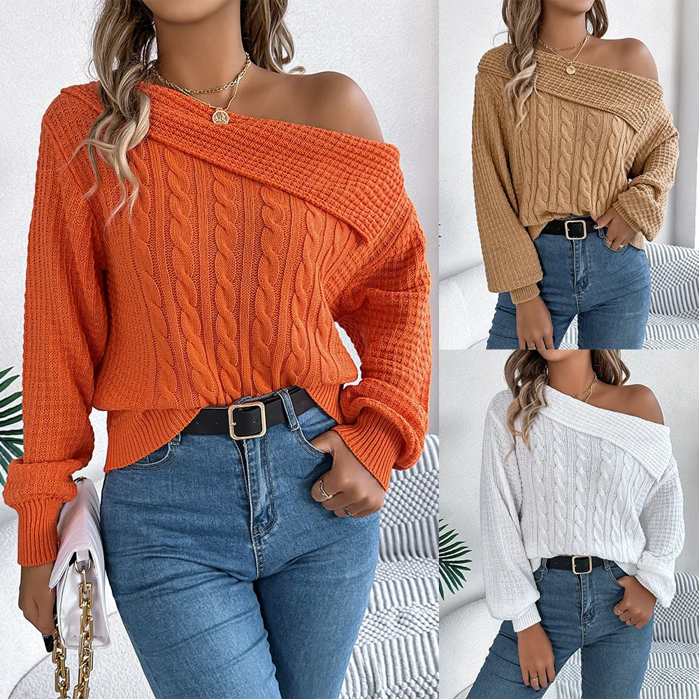 Maglione a spalle a maglia in brezza
