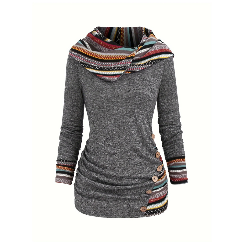 Felpa con cappuccio patchwork SIERRA Boho