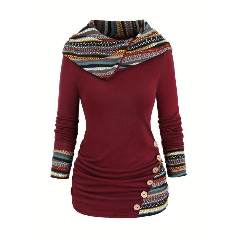 Felpa con cappuccio patchwork SIERRA Boho