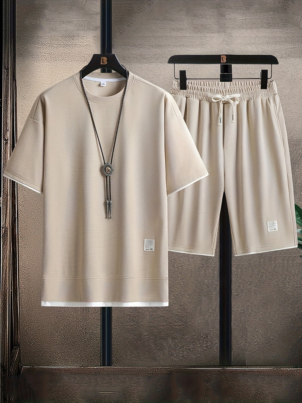 Set lounge in maglia waffle