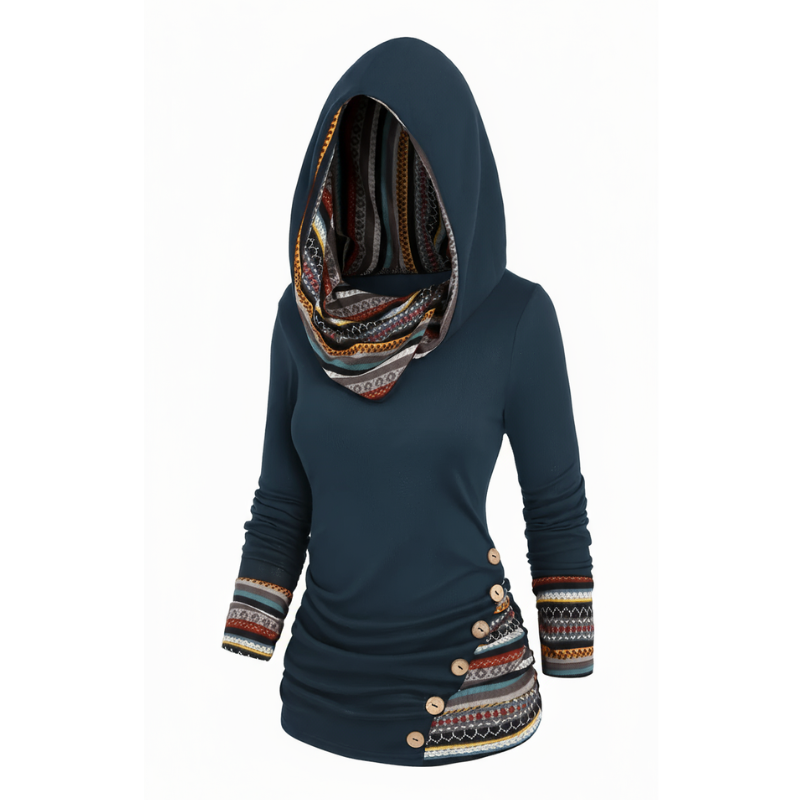 Felpa con cappuccio patchwork SIERRA Boho