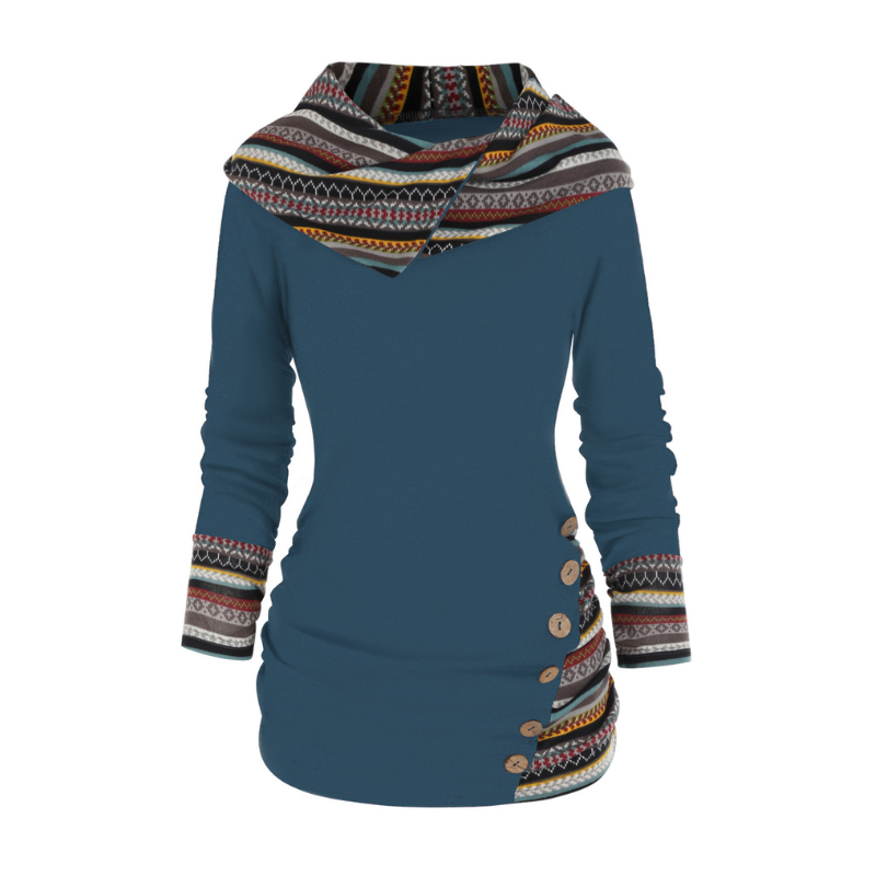 Felpa con cappuccio patchwork SIERRA Boho