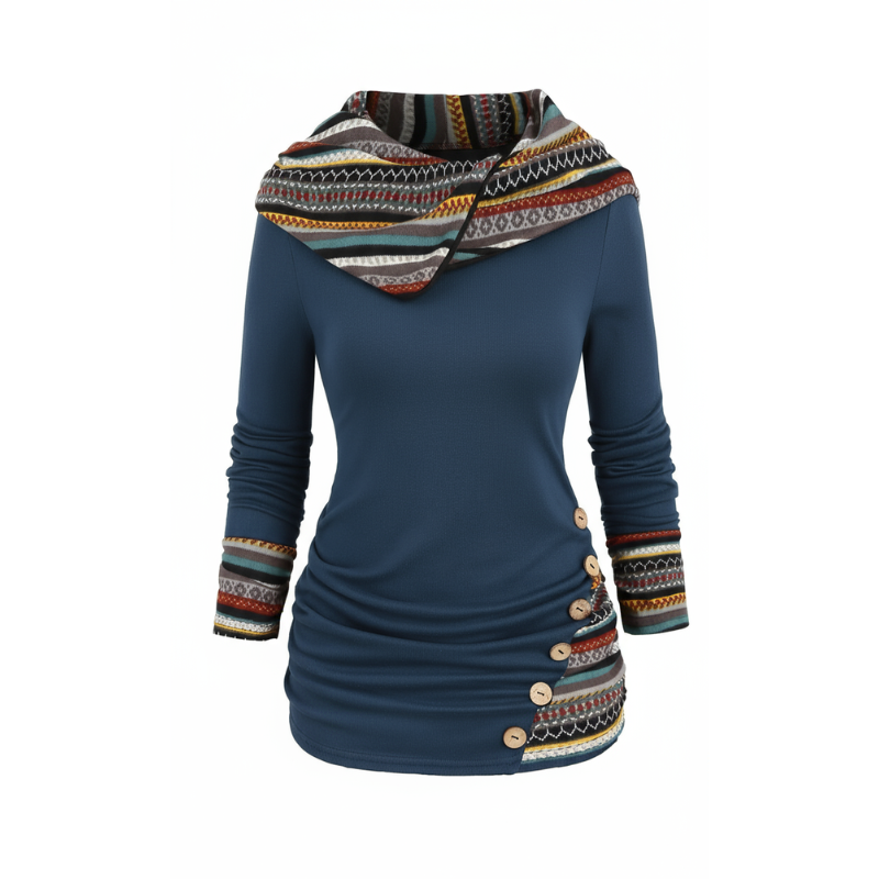 Felpa con cappuccio patchwork SIERRA Boho