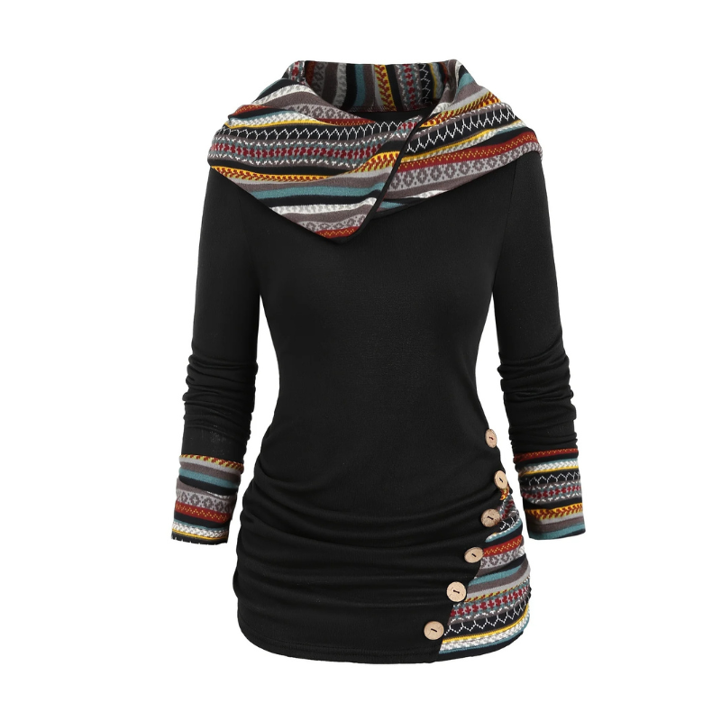 Felpa con cappuccio patchwork SIERRA Boho