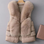 QUINTO & GILET IN PIUMINO DI PELLICCIA