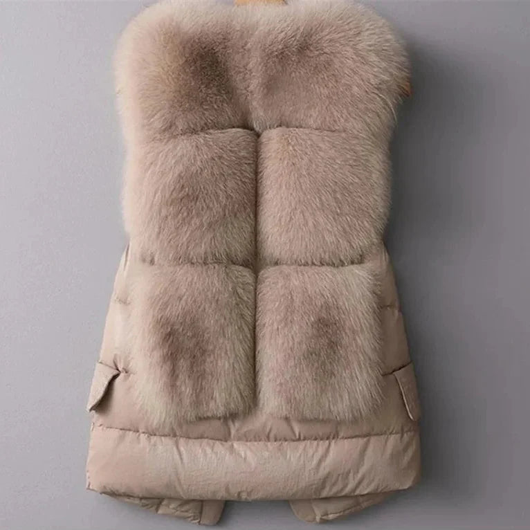 QUINTO & GILET IN PIUMINO DI PELLICCIA