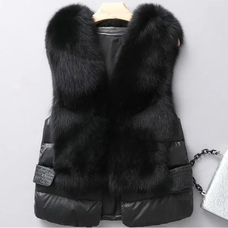 QUINTO & GILET IN PIUMINO DI PELLICCIA