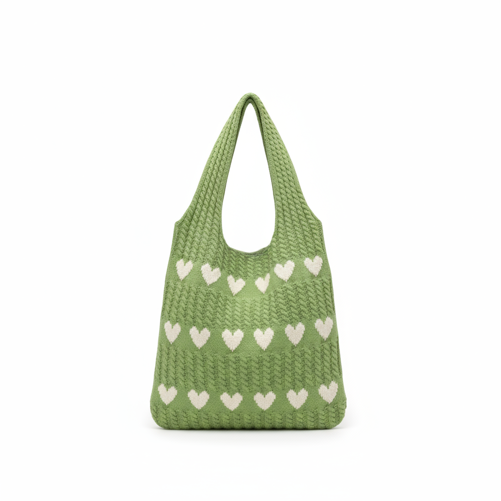 Borsa a cuore a maglia
