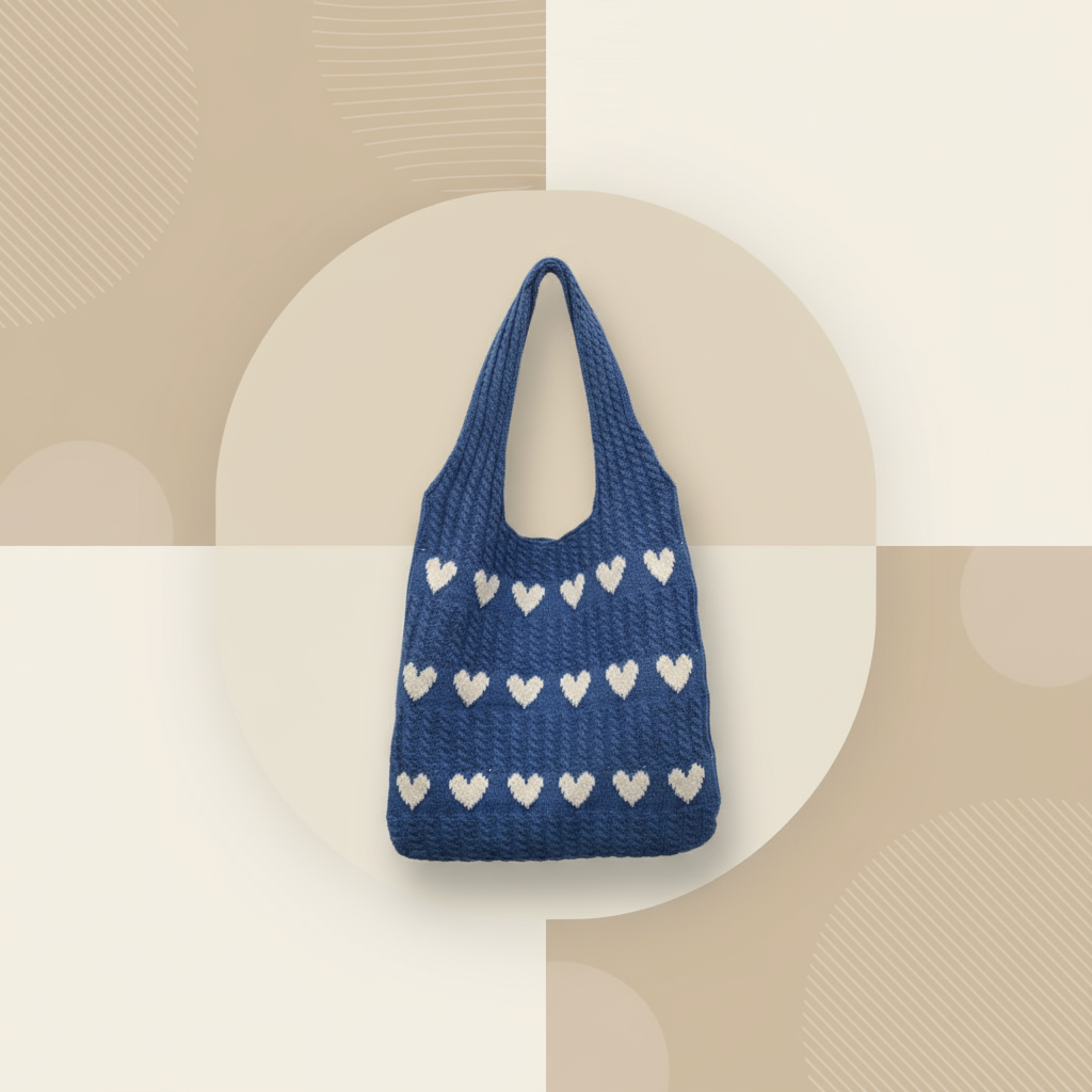 Borsa a cuore a maglia